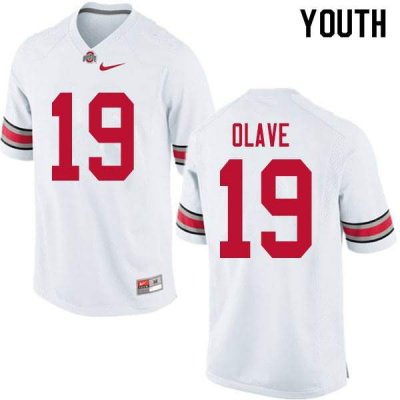 NCAA Ohio State Buckeyes Youth #19 Chris Olave White Nike Football College Jersey EMO8845YF